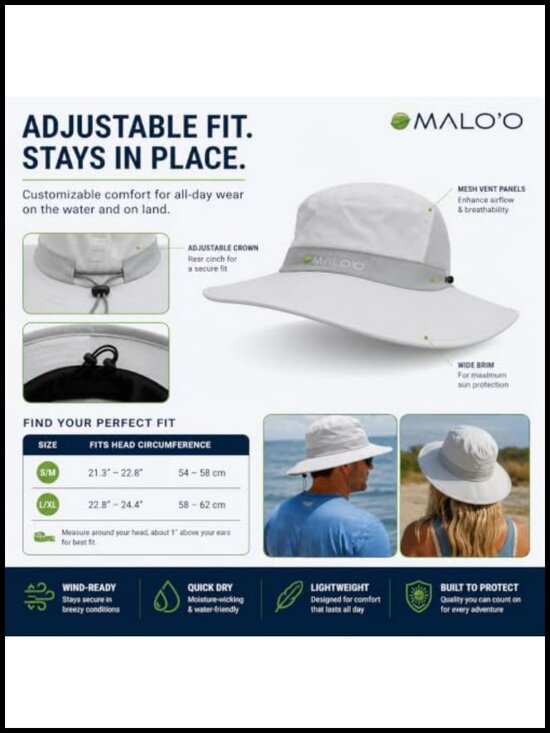 UPF 50+ Sun Hat with Neck Coverage, Foldable for Travel main image 6